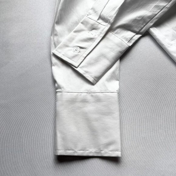 JASON WU WHITE BEADED EMBELLISHED SCALLOPED COLLAR SHIRT - S - Picture 11 of 16